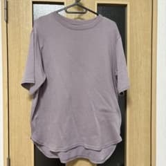 ラウンドヘム 半袖Tシャツ くすみパープルのサムネイル