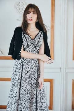 herlipto♡LaceTrimmed Floral Dress BLACKのサムネイル