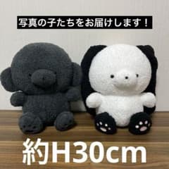 じょせまる 　BIGぬいぐるみ　じょせまる(くろ) ごまみるく　2種セット ②