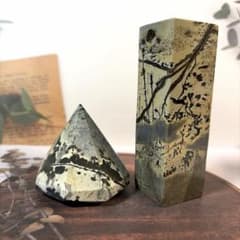 天然石 ピクチャージャスパー タワー&ダイヤモンドカット 【2点セット