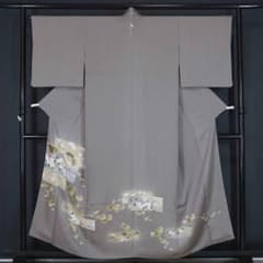 未使用 京友禅 シックなグレー 正絹色留袖 一つ紋 155cm a785 - メルカリ