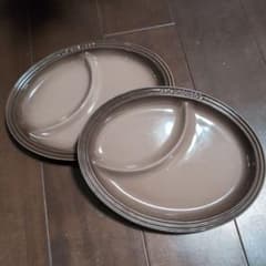 ルクルーゼ✨ブラウン系オーバル皿✨2枚セットのサムネイル
