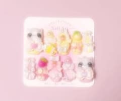 【現品】ネイルチップ 猫 いちご イエロー ピンク 量産型 地雷系 平成女児