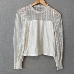 WEGO パフスリーブストライプレースロングTシャツのサムネイル