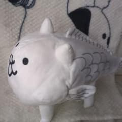 にゃんこ大戦争　ねこフィッシュ　BIGぬいぐるみホワイト　魚猫