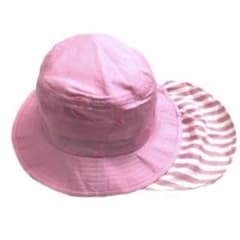 新品タグ付きKidsForet ピンク ストライプ裏地 ハット 52cmのサムネイル