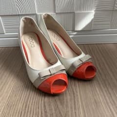 coca オープントゥウェッジヒール ベージュ/オレンジのサムネイル