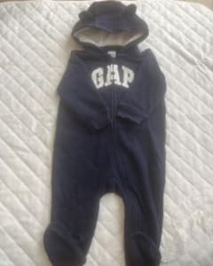 babyGAP ベビー ロンパース くま耳 フード付き ネイビーのサムネイル