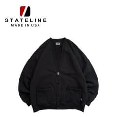 美品】STATELINE USA製 スウェットカーディガン BLK コットン - メルカリ