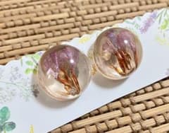 押し花　クリアイヤリング　ハンドメイド風　ドライフラワーのサムネイル