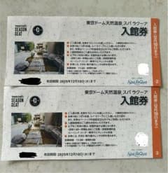 土日祝も使用可能‼️ 東京ドーム天然温泉スパラクーア 入館券2枚セットのサムネイル