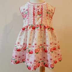 120cm♡ワンピース♡いちごホイップ(クリーム×ピンク)のサムネイル