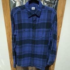 UNIQLO ネルシャツ L 青と黒のチェックのサムネイル
