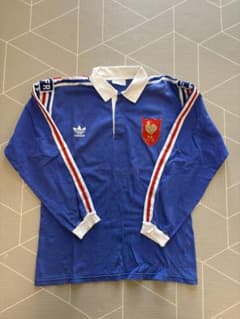 90s 80s アディダス adidas フランス代表 長袖ポロシャツ 青 白 - メルカリ