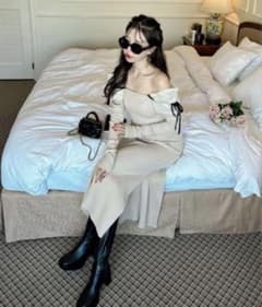 アメルジュ offshoulder ribbonorgandy onepieceのサムネイル