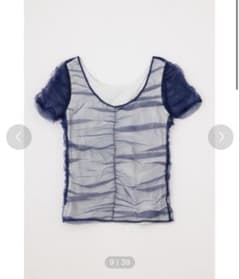 MOUSSY CUT TULLE トップス　ブルー　ネイビーのサムネイル