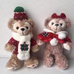 レア/初期】ダッフィー シェリーメイ ぬいぐるみバッジ クリスマス【訳
