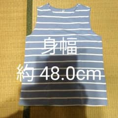 ユニクロ UNIQLO タンクトップ グレー/白 ボーダー XL 中古品美品のサムネイル