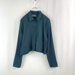美品 コテラック 縮み加工 プリーツ ジャケット カーディガン グリーンのサムネイル