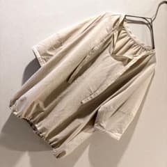 モラビトブラン ベージュ チュニックブラウス 38/M すそゴム加工 美品
