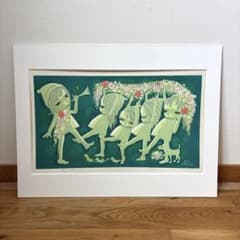 池田修三「花のおみこし」木版画 直筆サイン 1985年製作 - メルカリ