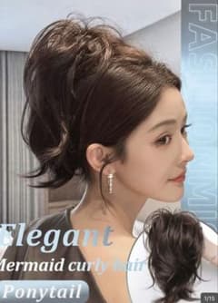 Elegant Mermaid Curly Hair ポニーテールのサムネイル