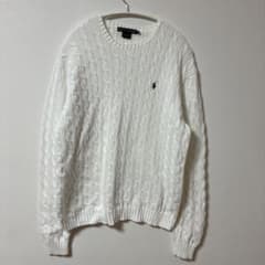 ラルフローレン ケーブルニット セーター ホワイト XL