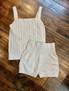 【美品】MUJI ケーブル編みニット ルームウェア セットアップのサムネイル