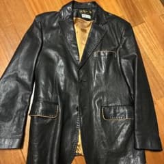 レザー ジャケット本革 イタリア製 高級レザー メンズ Lサイズ 黒 GRANDのサムネイル
