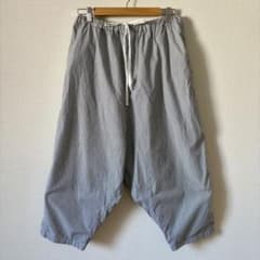 最終値下げストライプ柄 バルーンパンツ サルエル風 涼しい ワイドパンツゆったりのサムネイル