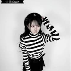 DimMoire くしゅくしゅニットトップス ボーダー - メルカリ