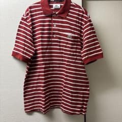 LACOSTE ラコステ ボーダー ポロシャツ レッド ホワイトのサムネイル