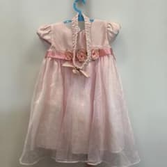 キッズ フォーマルドレス ピンク 90 100 フォーマル 女の子 ヘアバンドのサムネイル