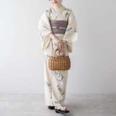 ゆかた館グレース　すずらん柄　5点セット　グリーン　バレッタセットのサムネイル