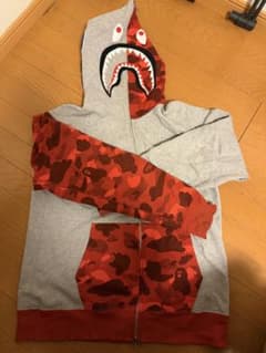 A BATHING APE シャークパーカー レッド カモ XLサイズのサムネイル