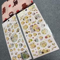 ココロあらいぐまシールシート2枚✖︎レッサーパンダ手拭いセットのサムネイル