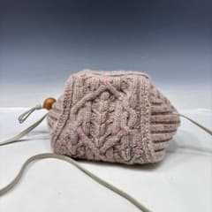 美品【ロロ・ピアーナ本物】ショルダーバッグ/カシミア/ニットカバー付 