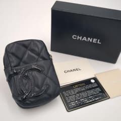 CHANEL カンボンライン ココマーク シガレットケース ポーチ 黒 - メルカリ