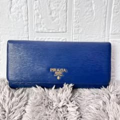 PRADA ヴィッテロムーブ 長財布 コバルトブルー メタルロゴ - メルカリ