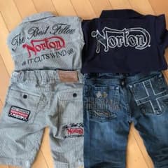 Norton 130 男の子刺繍5点セット　セットアップジーパン半ズボン半袖ポロのサムネイル