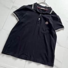 モンクレール　袖ライン　ワッペン　ポロシャツ　ネイビー　サイズM 5S402 中古・古着通販】MONCLER (モンクレール) ロゴワッペンポロシャツ