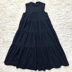 M-Premier BLACK バックリボンジャガードティアードワンピース　38 M-Premier BLACK バックリボンジャガードティアードワンピース 38