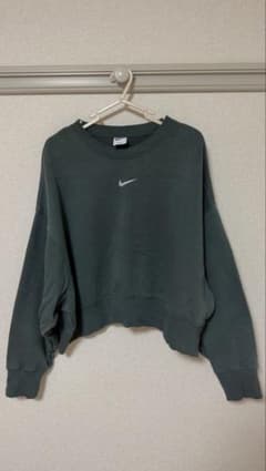 NIKE クロップドスウェット ダークグリーン Lのサムネイル