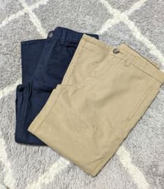 H&M　120㌢パンツ2本セット ベージュ ネイビーのサムネイル