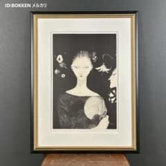 美品 天野喜孝「夜香」リトグラフ 直筆サイン入 限定品 お洒落な額装 FF 美品 天野喜孝「夜香」リトグラフ 直筆サイン入 限定品 お洒落な額装