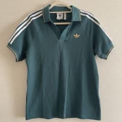 adidas Originals ワッフル ポロシャツ 半袖 グリーンのサムネイル