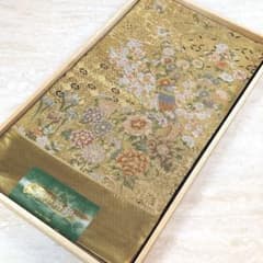 【新品未使用】西陣織 やまひで謹製 袋帯 六通 清祥織 城小路錦 孔雀 金 新品未使用】西陣織 やまひで謹製 袋帯 六通 清祥織 城小路錦 孔雀 金