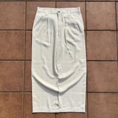 希少タイプ】 00s old レーヨン×リネン ツータック ワイドスラックス