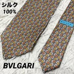 イタリア製>ブルガリ ネクタイ 総柄 小花 花柄 絹100% セッテピエゲ