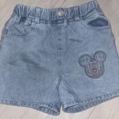 しまむら　デニム　ハーフパンツ　ミッキーのサムネイル